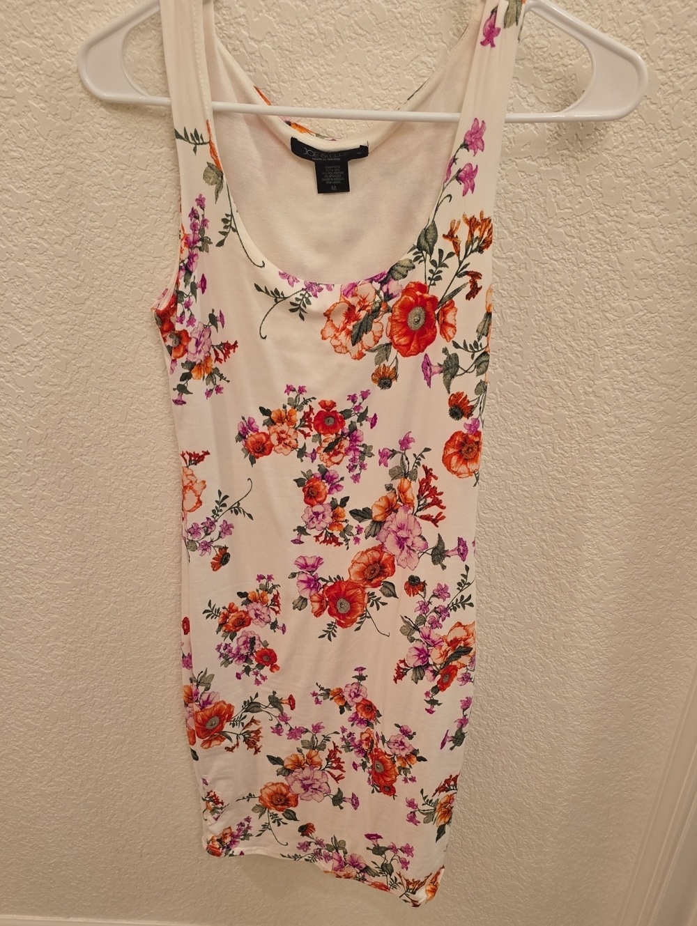 Joe & Elle White Bodycon Dress with Vibrant Floral Print